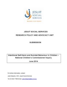 Submission to the Intentional Self-Harm and Suicidal Behaviour in Children - National Children's Commissoner Inquiry