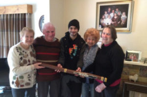 Brent Watkins receives didgeridoo